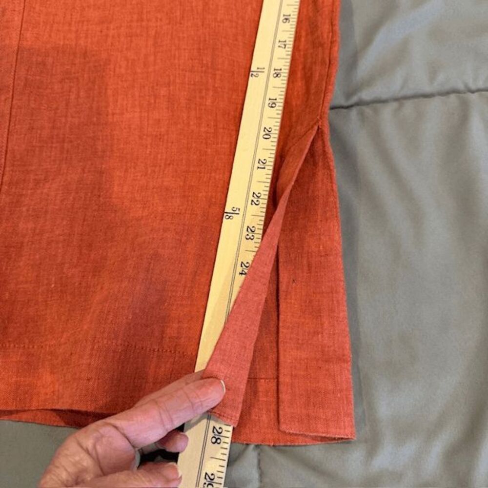 Athleta Retreat Linen Wide Leg‎ pants in Persimmon Coral Drawstring Size 8/P - Picture 12 of 14